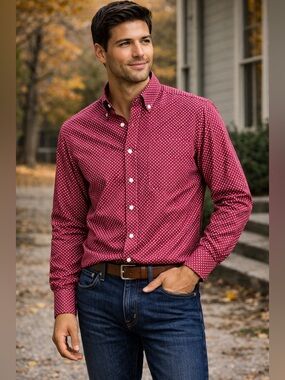 Brooks Brothers Red Casual Button Down Shirt Classic Collar